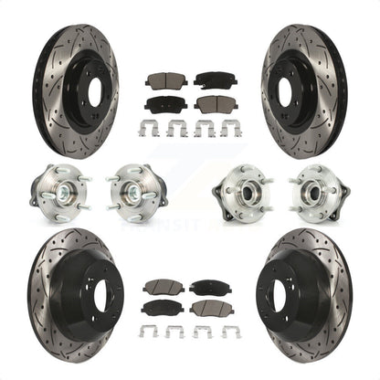 [Avant + Arrière] Kit d'ensemble roulement de roue et moyeu pour 2013-2014 Hyundai Santa Fe FWD avec 3.3L avec ABS Brakes KBB-120041 par Transit Auto