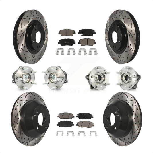 [Avant + Arrière] Kit d'ensemble roulement de roue et moyeu pour 2013-2014 Hyundai Santa Fe FWD avec 3.3L avec ABS Brakes KBB-120041 par Transit Auto