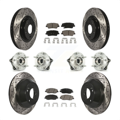 [Avant + Arrière] Kit d'ensemble roulement de roue et moyeu pour 2013-2014 Hyundai Santa Fe AWD avec 3.3L avec ABS Brakes KBB-120042 par Transit Auto