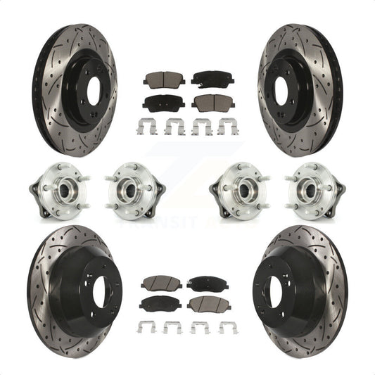 [Avant + Arrière] Kit d'ensemble roulement de roue et moyeu pour 2013-2014 Hyundai Santa Fe AWD avec 3.3L avec ABS Brakes KBB-120042 par Transit Auto