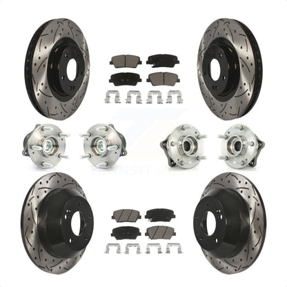 [Avant + Arrière] Kit d'ensemble roulement de roue et moyeu pour 2013-2014 Hyundai Santa Fe Sport FWD avec 2.4L 2.0L KBB-120043 par Transit Auto
