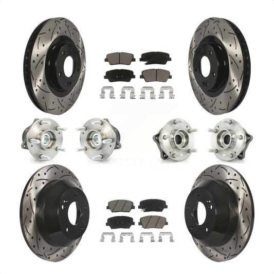 [Avant + Arrière] Kit d'ensemble roulement de roue et moyeu pour 2013-2014 Hyundai Santa Fe Sport FWD avec 2.4L 2.0L KBB-120043 par Transit Auto