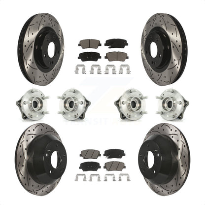 [Avant + Arrière] Kit d'ensemble roulement de roue et moyeu pour 2013-2014 Hyundai Santa Fe Sport AWD avec 2.4L 2.0L KBB-120044 par Transit Auto