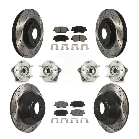 [Avant + Arrière] Kit d'ensemble roulement de roue et moyeu pour 2013-2014 Hyundai Santa Fe Sport AWD avec 2.4L 2.0L KBB-120044 par Transit Auto