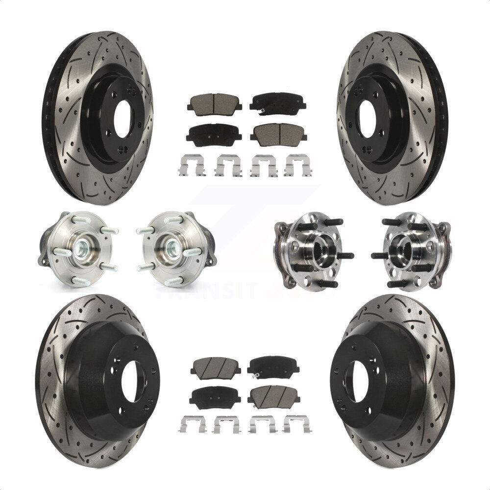 [Avant + Arrière] Kit d'ensemble roulement de roue et moyeu pour 2015-2016 Hyundai Santa Fe Sport FWD avec 2.4L 2.0L KBB-120045 par Transit Auto