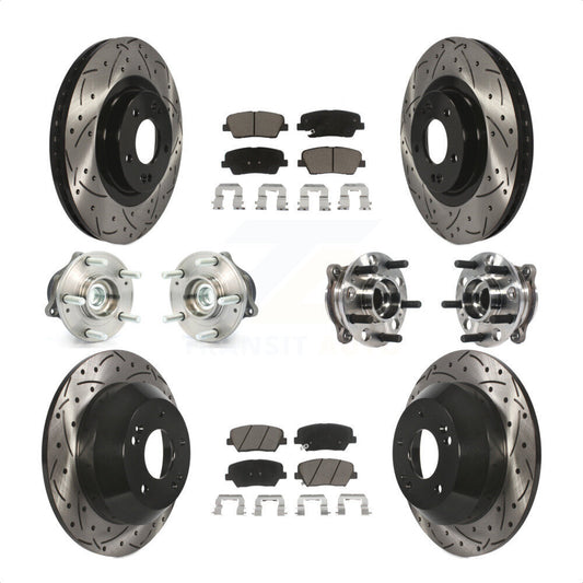 [Avant + Arrière] Kit d'ensemble roulement de roue et moyeu pour 2015-2016 Hyundai Santa Fe Sport FWD avec 2.4L 2.0L KBB-120045 par Transit Auto