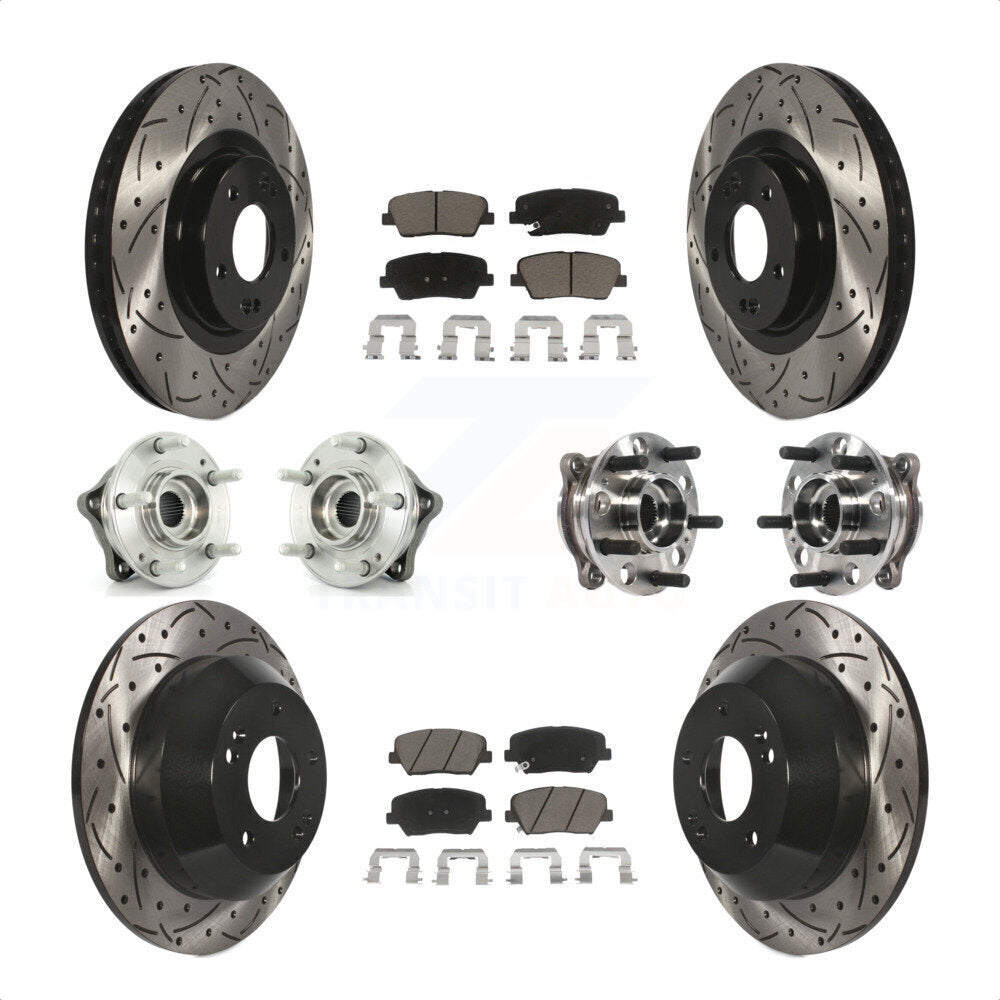 [Avant + Arrière] Kit d'ensemble roulement de roue et moyeu pour 2015-2016 Hyundai Santa Fe Sport AWD avec 2.4L 2.0L KBB-120046 par Transit Auto