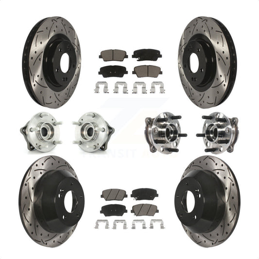 [Avant + Arrière] Kit d'ensemble roulement de roue et moyeu pour 2015-2016 Hyundai Santa Fe Sport AWD avec 2.4L 2.0L KBB-120046 par Transit Auto