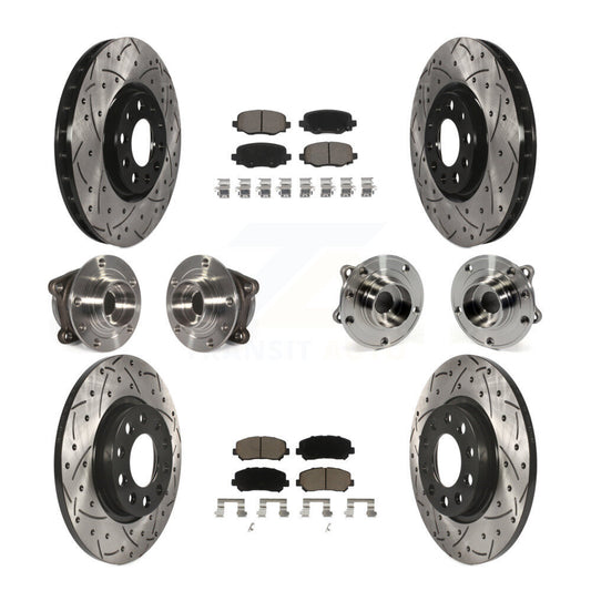[Avant + Arrière] Kit d'ensemble roulement de roue et moyeu pour 2015-2017 Chrysler 200 AWD avec 305mm Diameter Rotor KBB-120049