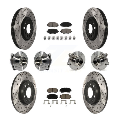 [Avant + Arrière] Kit d'ensemble roulement de roue et moyeu pour 2015-2017 Chrysler 200 FWD avec 305mm Diameter Rotor KBB-120051