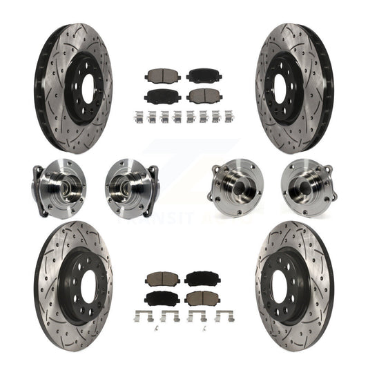 [Avant + Arrière] Kit d'ensemble roulement de roue et moyeu pour 2015-2017 Chrysler 200 FWD avec 305mm Diameter Rotor KBB-120051