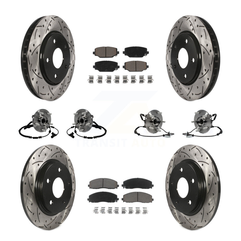 [Avant + Arrière] Kit d'ensemble roulement de roue et moyeu pour 2017-2018 Dodge Grand Caravan avec Single Piston Caliper KBB-120061