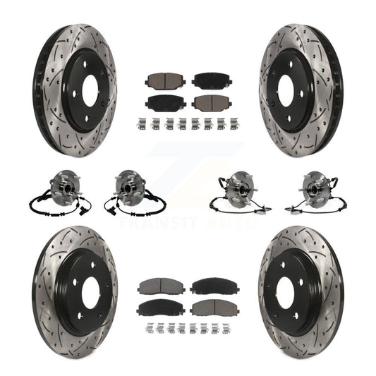 [Avant + Arrière] Kit d'ensemble roulement de roue et moyeu pour 2017-2018 Dodge Grand Caravan avec Single Piston Caliper KBB-120061
