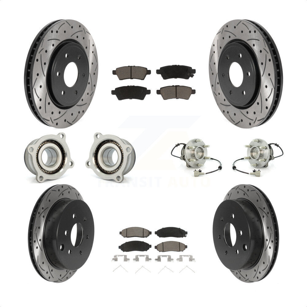 [Avant + Arrière] Kit d'ensemble roulement de roue et moyeu pour 2006-2007 Nissan Xterra RWD avec Automatic transmission KBB-120062 par Transit Auto