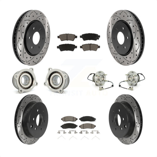 [Avant + Arrière] Kit d'ensemble roulement de roue et moyeu pour 2006-2007 Nissan Xterra RWD avec Automatic transmission KBB-120062 par Transit Auto