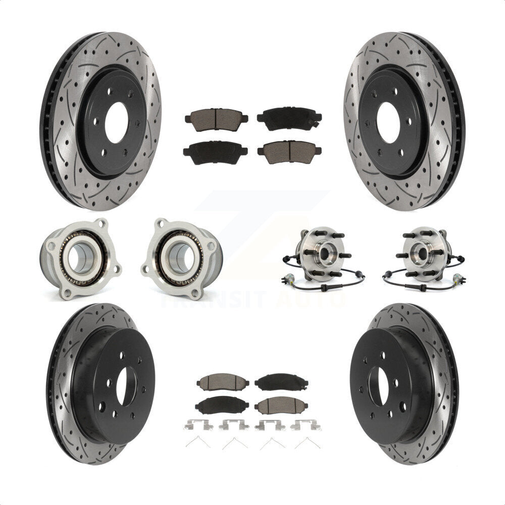 [Avant + Arrière] Kit d'ensemble roulement de roue et moyeu pour 2006-2007 Nissan Xterra 4WD avec Automatic transmission KBB-120063 par Transit Auto