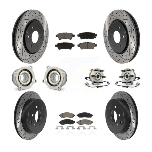 [Avant + Arrière] Kit d'ensemble roulement de roue et moyeu pour 2006-2007 Nissan Xterra 4WD avec Automatic transmission KBB-120063 par Transit Auto
