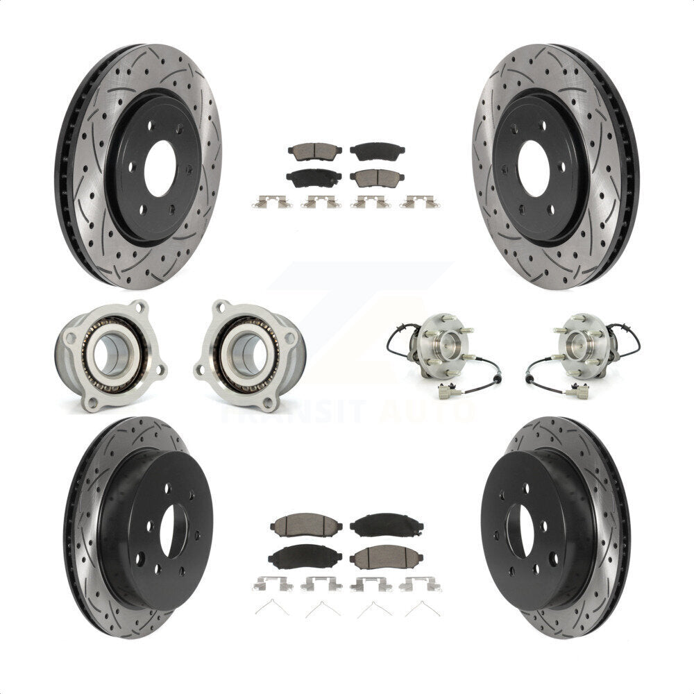 [Avant + Arrière] Kit d'ensemble roulement de roue et moyeu pour Nissan Frontier Xterra Suzuki Equator KBB-120072 par Transit Auto