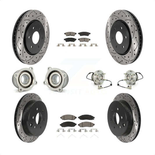[Avant + Arrière] Kit d'ensemble roulement de roue et moyeu pour Nissan Frontier Xterra Suzuki Equator KBB-120072 par Transit Auto