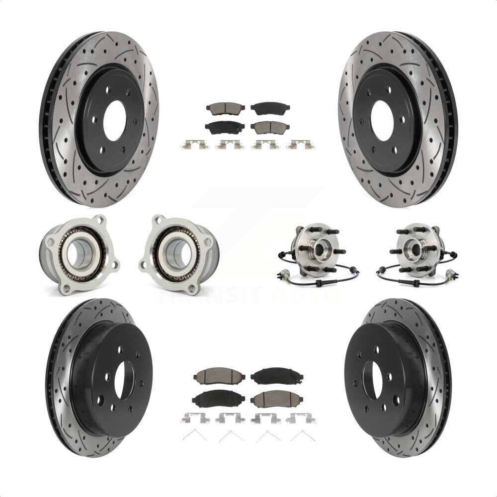 [Avant + Arrière] Kit d'ensemble roulement de roue et moyeu pour Nissan Frontier Xterra Suzuki Equator KBB-120073 par Transit Auto
