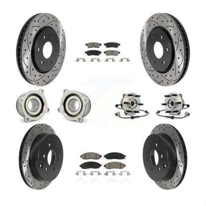 [Avant + Arrière] Kit d'ensemble roulement de roue et moyeu pour Nissan Frontier Xterra Suzuki Equator KBB-120073 par Transit Auto