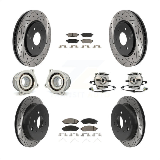 [Avant + Arrière] Kit d'ensemble roulement de roue et moyeu pour Nissan Frontier Xterra Suzuki Equator KBB-120073 par Transit Auto