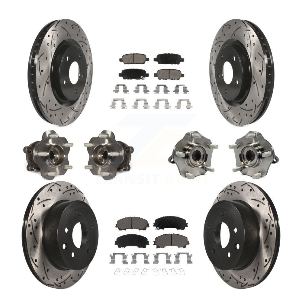[Avant + Arrière] Kit d'ensemble roulement de roue et moyeu pour Nissan Rogue KBB-120076 par Transit Auto
