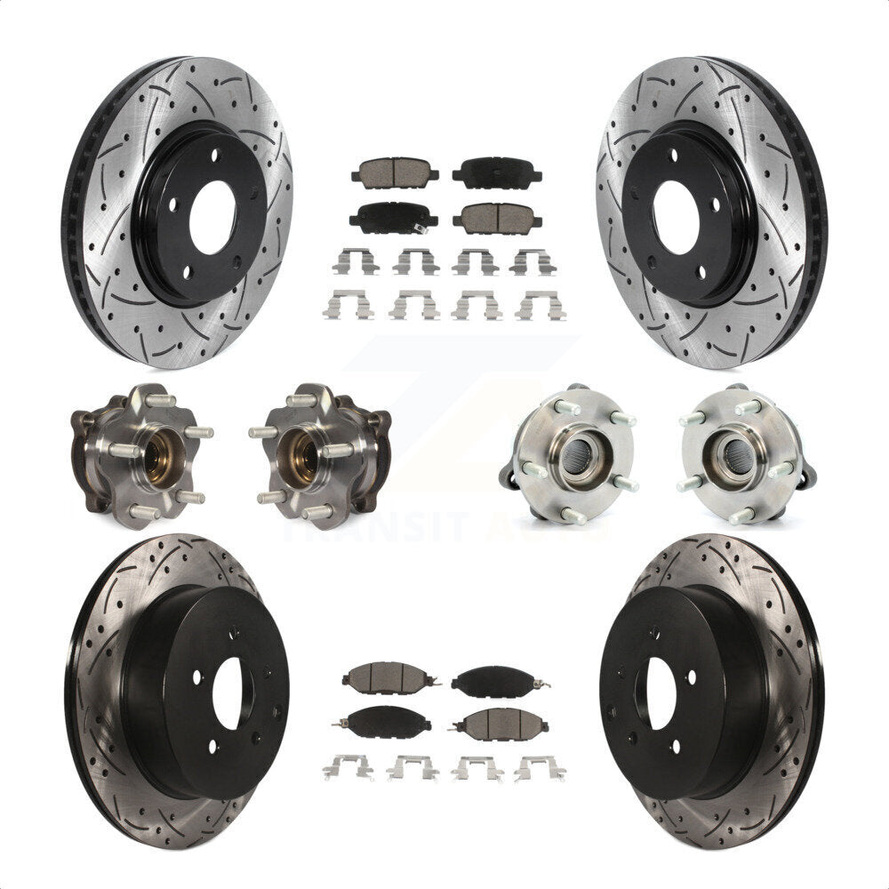 [Avant + Arrière] Kit d'ensemble roulement de roue et moyeu pour 2016 Nissan Pathfinder 4WD From 11 15 KBB-120085 par Transit Auto