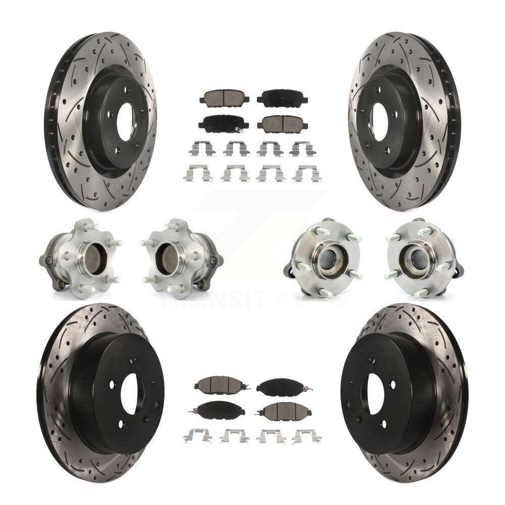[Avant + Arrière] Kit d'ensemble roulement de roue et moyeu pour Nissan Pathfinder Murano INFINITI QX60 JX35 FWD KBB-120086