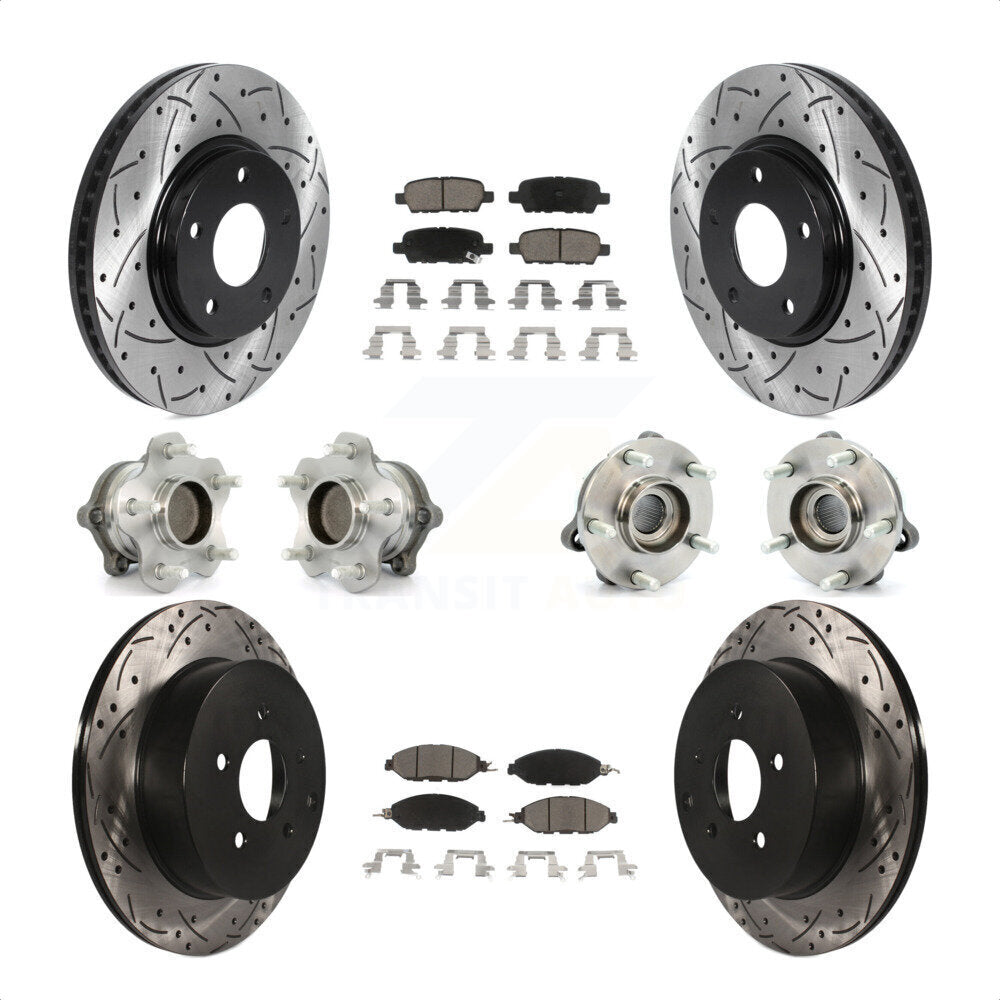 [Avant + Arrière] Kit d'ensemble roulement de roue et moyeu pour 2016 Nissan Pathfinder FWD From 11 15 KBB-120087 par Transit Auto