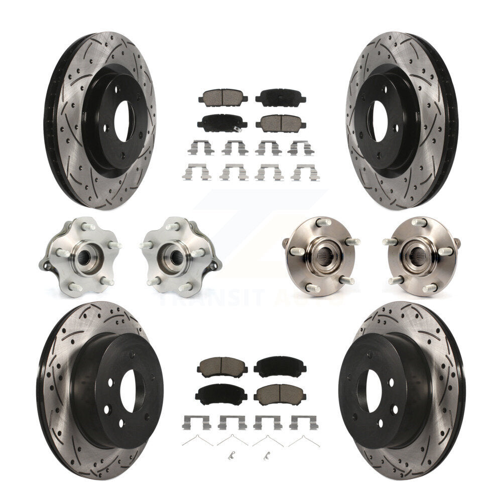 [Avant + Arrière] Kit d'ensemble roulement de roue et moyeu pour 2008-2013 Nissan Rogue AWD KBB-120089