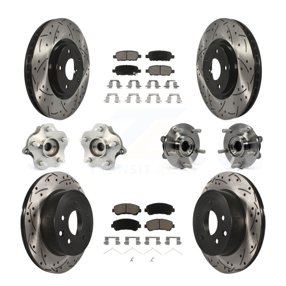 [Avant + Arrière] Kit d'ensemble roulement de roue et moyeu pour 2014 Nissan Juke Nismo RS avec AWD To 04 14 KBB-120099