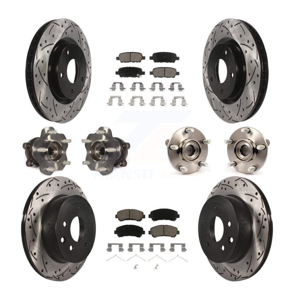 [Avant + Arrière] Kit d'ensemble roulement de roue et moyeu pour 2014-2015 Nissan Rogue Select AWD KBB-120105