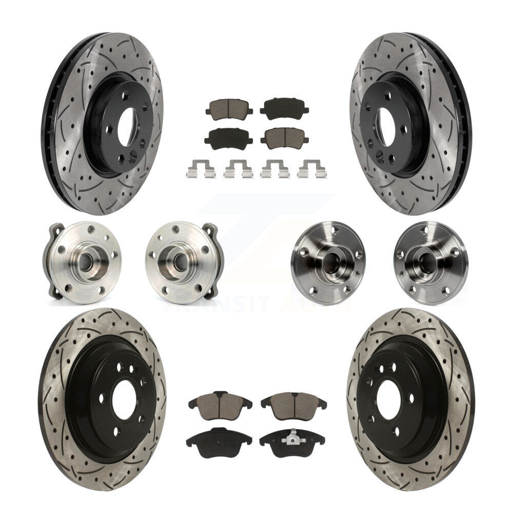 [Avant + Arrière] Kit d'ensemble roulement de roue et moyeu pour 2013-2014 Volvo S60 3.0L avec 300mm Diameter Rotor KBB-120110