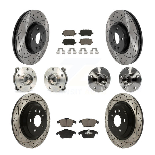 [Avant + Arrière] Kit d'ensemble roulement de roue et moyeu pour 2013-2014 Volvo S60 3.0L avec 300mm Diameter Rotor KBB-120110