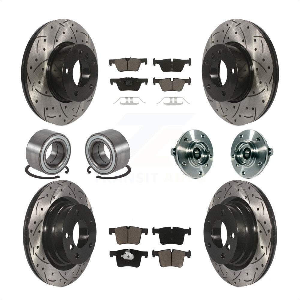 [Avant + Arrière] Kit d'ensemble roulement de roue et moyeu pour 2015-2016 BMW 228i xDrive sans Blue Painted Calipers KBB-120406 par Transit Auto