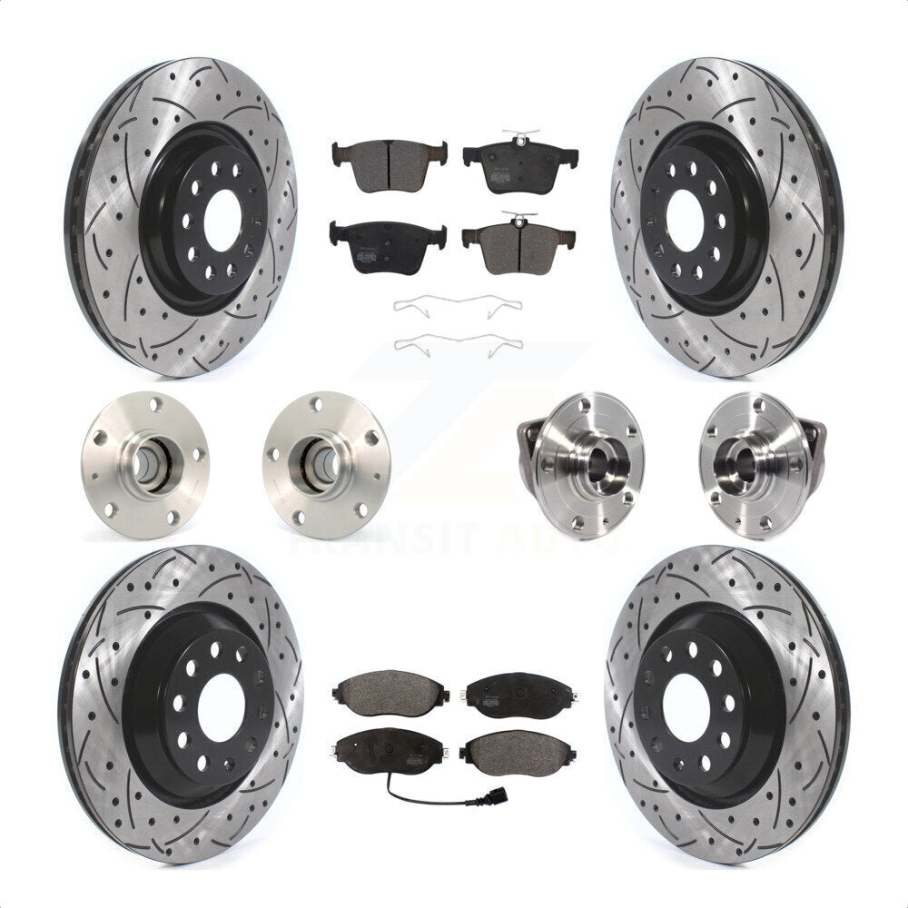 [Avant + Arrière] Kit d'ensemble roulement de roue et moyeu pour 2017 Volkswagen Golf R Code 1LV 1ZB KBB-120479 par Transit Auto