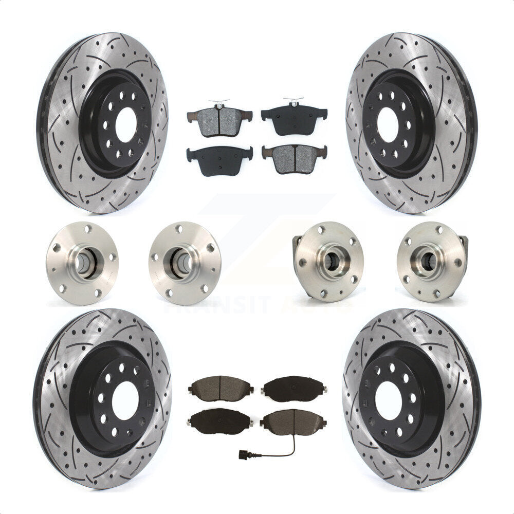 [Avant + Arrière] Kit d'ensemble roulement de roue et moyeu pour 2017 Volkswagen Golf R Code 1ZE 1ZP KBB-120484 par Transit Auto