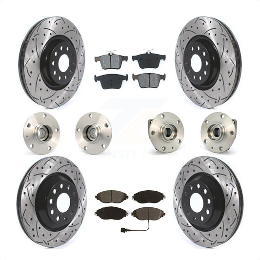 [Avant + Arrière] Kit d'ensemble roulement de roue et moyeu pour 2017 Volkswagen Golf R Code 1ZE 1ZP KBB-120484 par Transit Auto
