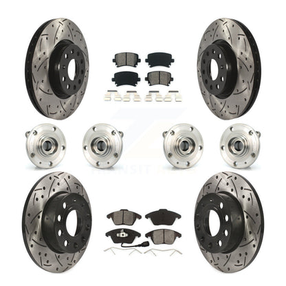 [Avant + Arrière] Kit d'ensemble roulement de roue et moyeu pour 2008 Audi A3 Quattro avec 260mm Diameter Rotor KBB-120485