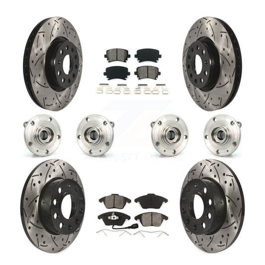 [Avant + Arrière] Kit d'ensemble roulement de roue et moyeu pour 2008 Audi A3 Quattro avec 260mm Diameter Rotor KBB-120485