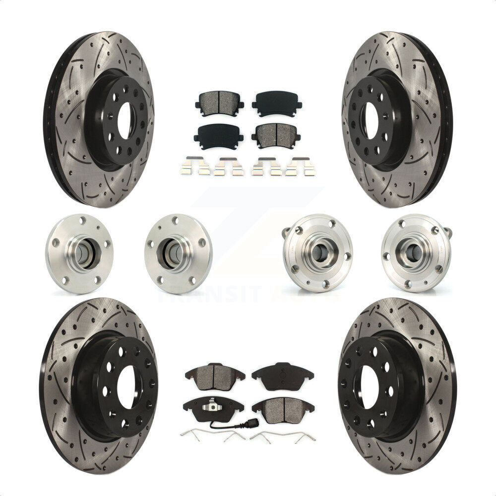 [Avant + Arrière] Kit d'ensemble roulement de roue et moyeu pour 2011 Volkswagen GTI avec 32mm bearing KBB-120486 par Transit Auto