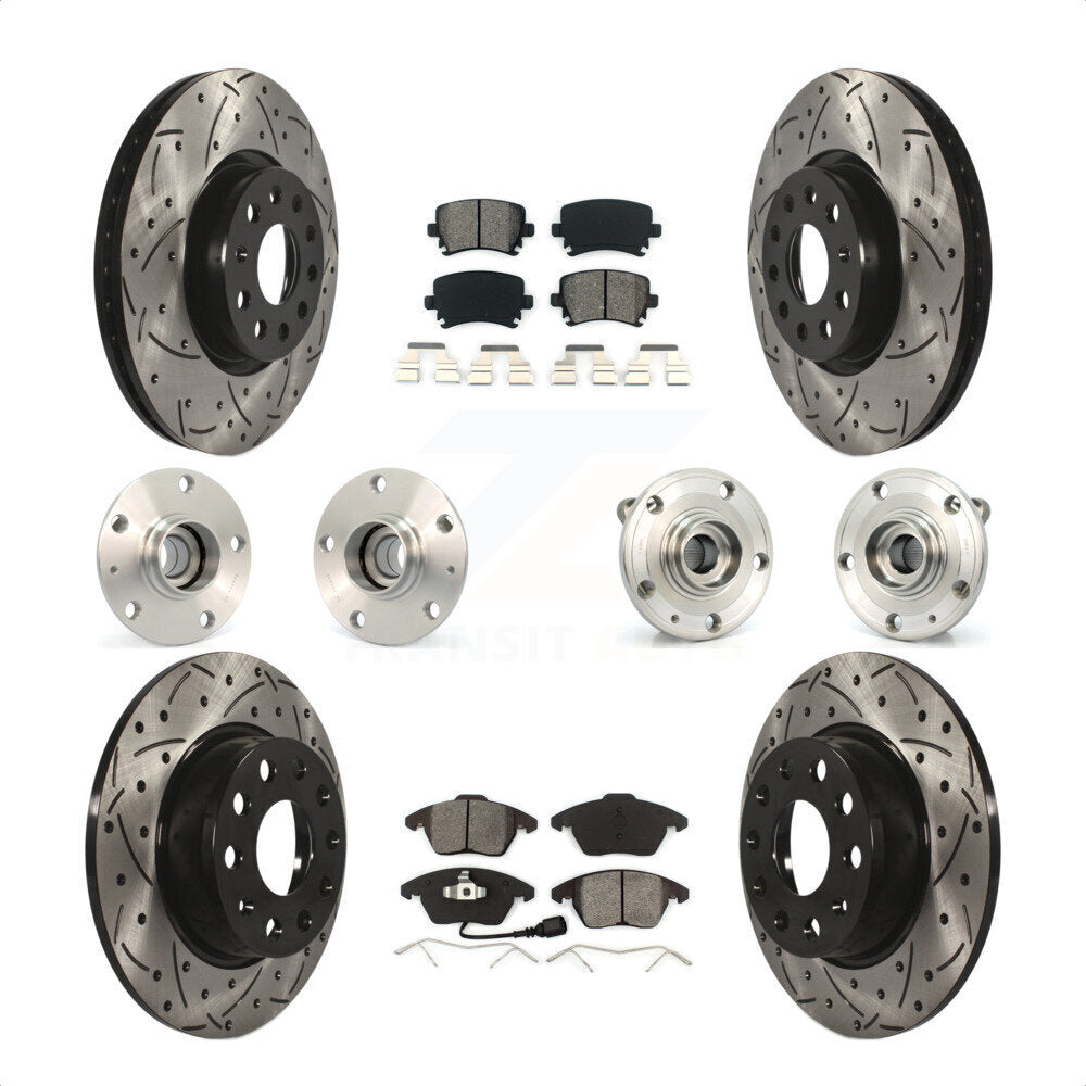 [Avant + Arrière] Kit d'ensemble roulement de roue et moyeu pour 2011 Volkswagen GTI avec 30mm bearing KBB-120487 par Transit Auto