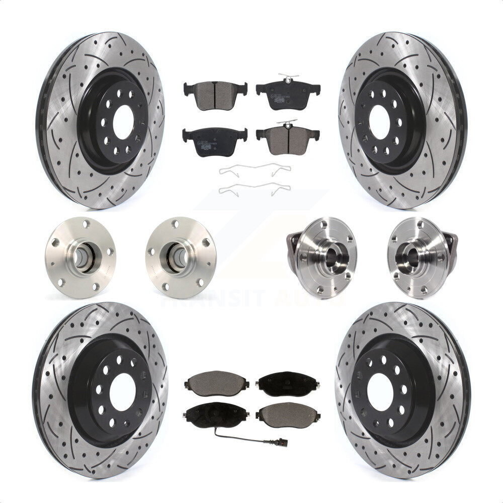 [Avant + Arrière] Kit d'ensemble roulement de roue et moyeu pour 2017 Volkswagen Golf R Code 1LV 1ZB KBB-120492 par Transit Auto