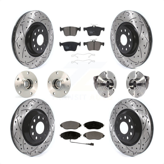 [Avant + Arrière] Kit d'ensemble roulement de roue et moyeu pour 2017 Volkswagen Golf R Code 1LV 1ZB KBB-120492 par Transit Auto