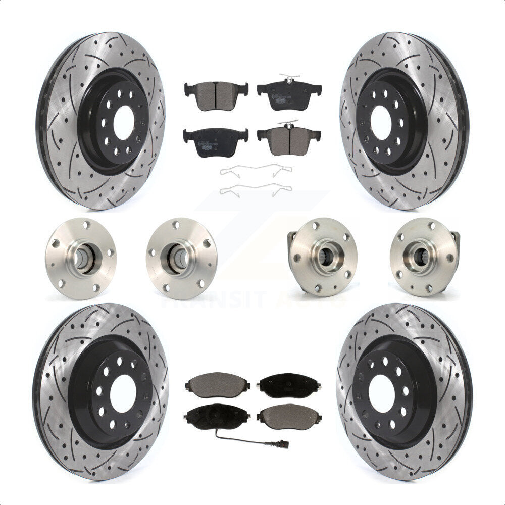 [Avant + Arrière] Kit d'ensemble roulement de roue et moyeu pour 2017 Volkswagen Golf R Code 1ZE 1ZP KBB-120493 par Transit Auto