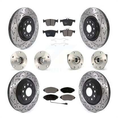 [Avant + Arrière] Kit d'ensemble roulement de roue et moyeu pour 2017 Volkswagen Golf R Code 1ZE 1ZP KBB-120493 par Transit Auto