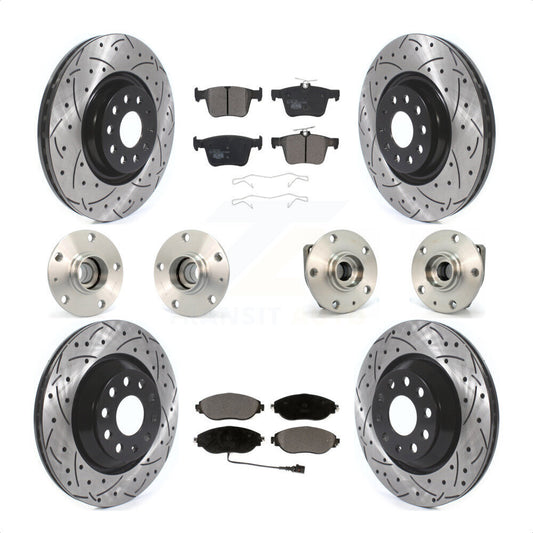 [Avant + Arrière] Kit d'ensemble roulement de roue et moyeu pour 2017 Volkswagen Golf R Code 1ZE 1ZP KBB-120493 par Transit Auto
