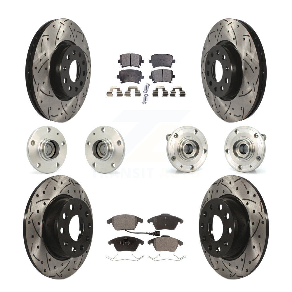 [Avant + Arrière] Kit d'ensemble roulement de roue et moyeu pour 2011 Volkswagen GTI avec 32mm bearing KBB-120494 par Transit Auto