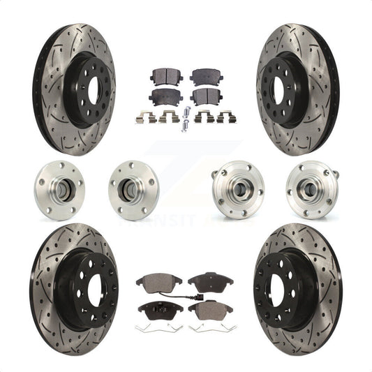 [Avant + Arrière] Kit d'ensemble roulement de roue et moyeu pour 2011 Volkswagen GTI avec 32mm bearing KBB-120494 par Transit Auto